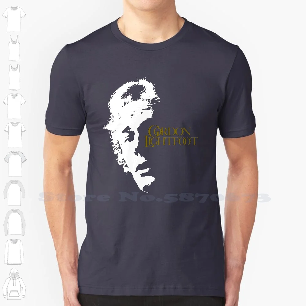Gordon Lightfoot 100% Cotton T-Shirt Gordon Lightfoot Soft Edmund Singer Seventies 1970s Vinyl