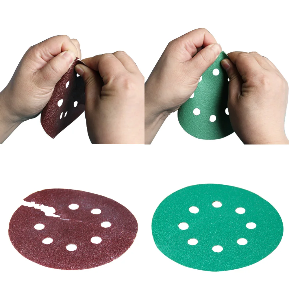 25pcs 125mm Sandpaper 5" Professional Anti Clog & Poly Film Backing Sanding Disc Hook & Loop Abrasive Tools with Grits 60~1500