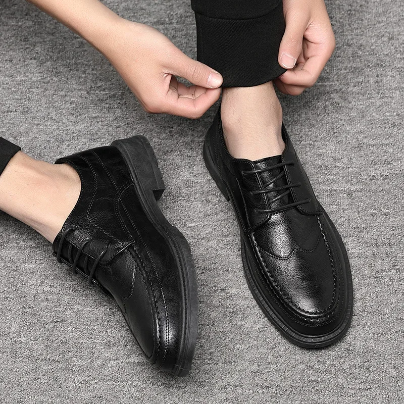 2021 Spring Autumn New Casual Non-slip Leather Shoes Men Business Waterproof Shoe Male Comfortable All-match Men Leather Shoes