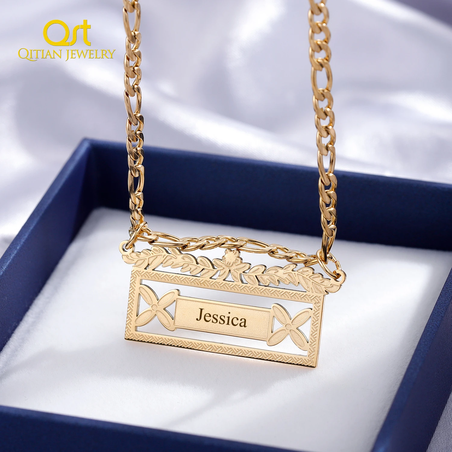 

Custom Name Necklace Pendant in 18K Gold Plated Personalize Made with Any Name Chain Stainless steel Jewelry For Women Gift