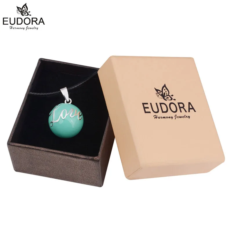 Eudora Angel Caller Baby Chime Ball Blue White Love Letter Harmony Bola Ball Ringing Bola Pendant Necklace Jewelry Pregnant Gift