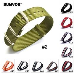 Classic  Strong bracelet Army Green Military fabric Nylon Watch watchbands Woven Straps Bands Buckle belt 16 18 20 22 24 mm