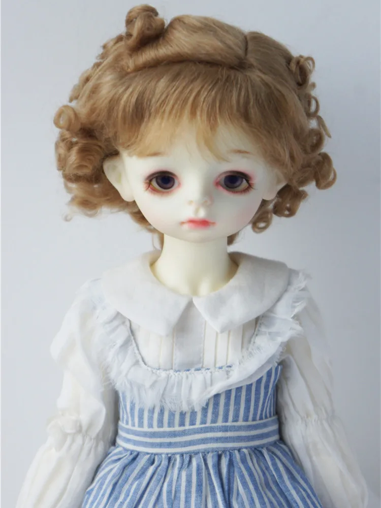 JD250  8-9inch  9-10inch  Short Baby curly  with smart pony  mohair BJD wigs  1/3  SD DOD Dal Qbaby Doll accessories