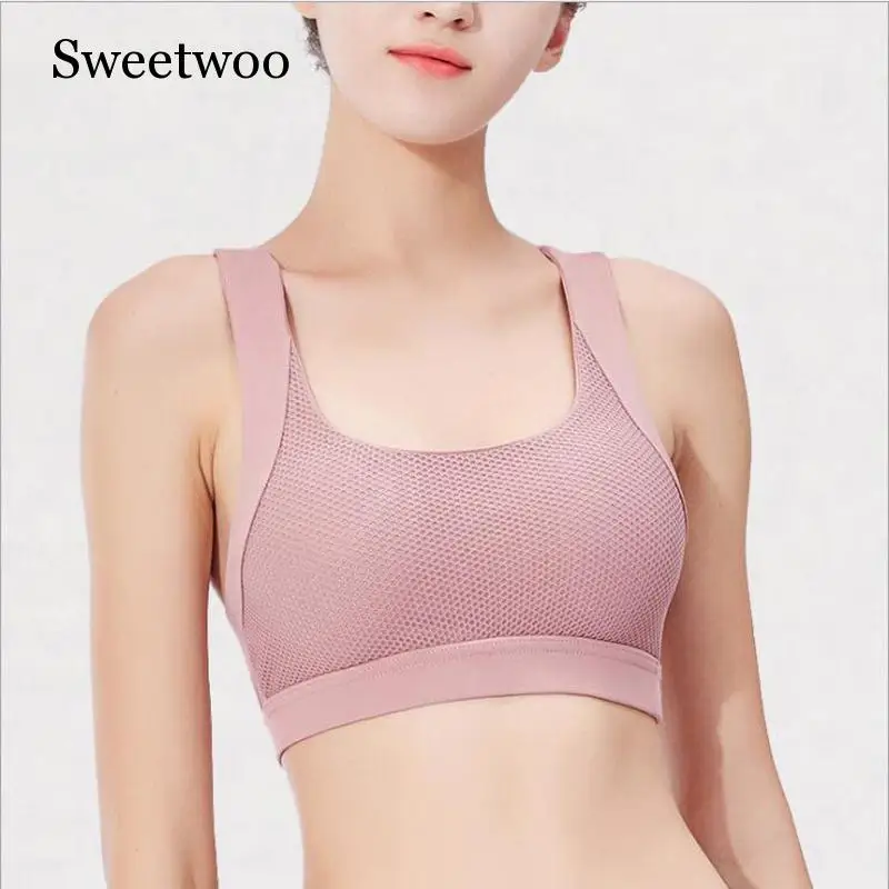 2019 New Sports Bras For Women Cross Back Bra High Impact Yoga Running Bras Breathable Yoga Running Fitness Athletic Gym Tops