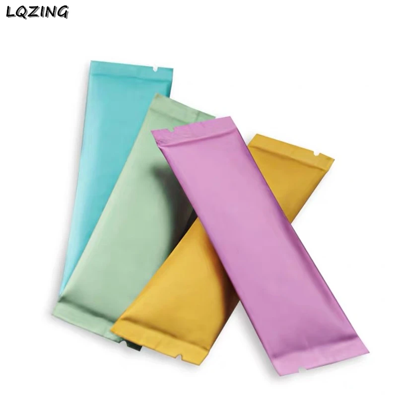 50pcs Recyclable Packing Bag Colors Heat Sealing Open Top Aluminum Foil Vacuum Package Pouches Coffee/Tea/Powder Flat Mylar Bag