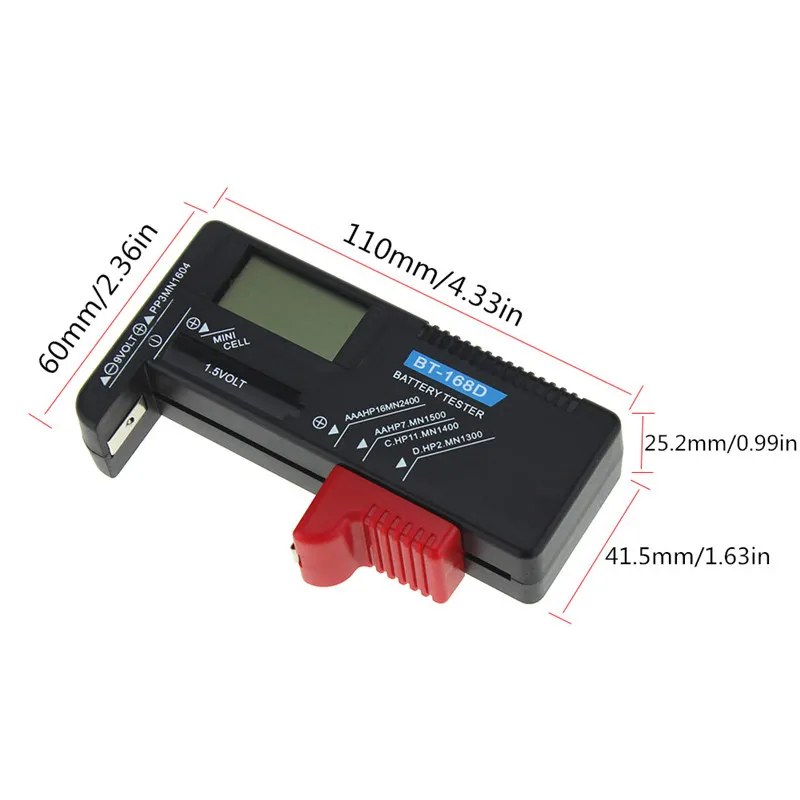 BT-168D Digital Battery Capacity Tester Checkered Charge Indicador de Bateria Diy Electronic Test Equipment Internal