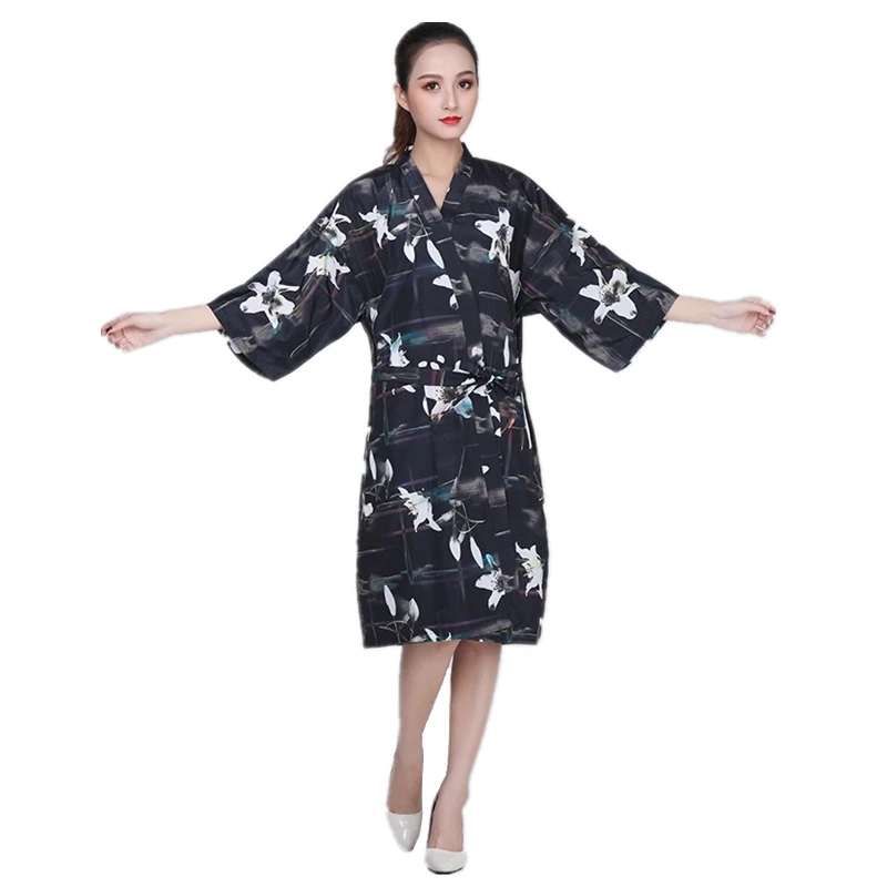 

Salon Professional Hairdressing Gown Barber Shop Customer Hair Dyeing Clothes Beauty SPA Robe Hairdresser Haircut Kimono Smock