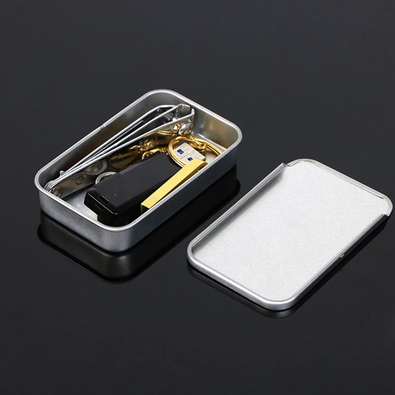 Small Metal Tinplate Jewelry Box Slide Jewelry Earring Neckacle Rings Candy Coin Key Organizer Christmas Gift Packaging Case