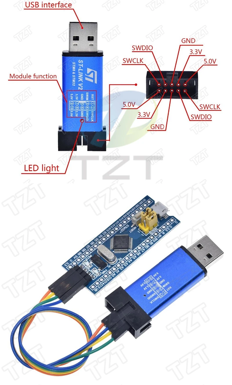 ST-LINK V2 Simulator Download Programmierer STM32F103C8T6 ARM STM32 Minimum System Development Board STM32F401 STM32F411 – Detail 26
