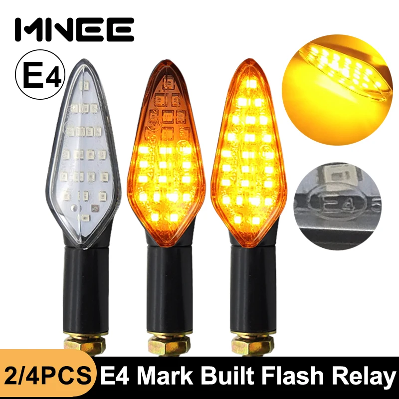 Motorcycle Turn Signal Light E4 Turn Signal Lightings Built-in Flash Relay Flowing Signal Lamp Waterproof Motorbike Blinker