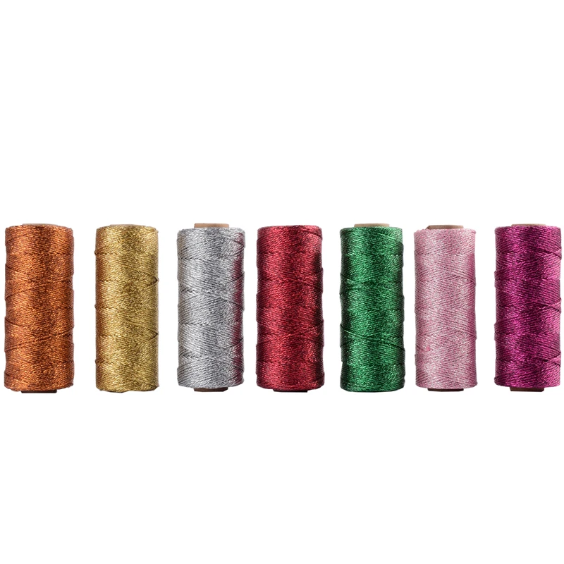 baker twine Striped 110yard12ply Striped DIY Metallic golden Gold Silver Twist Rope Baker Twines Craft Gift Packing spools