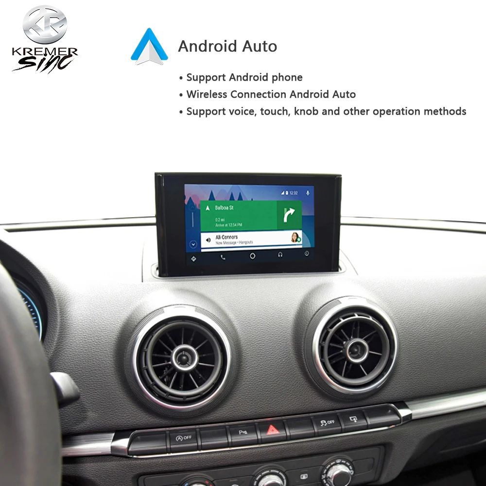 Gương Không Dây Apple CarPlay AndroidAuto Retrofit Cho Xe Audi A1 A3 A4 ISmart Tự Động MMI2G MMI3G MIB B8 B9