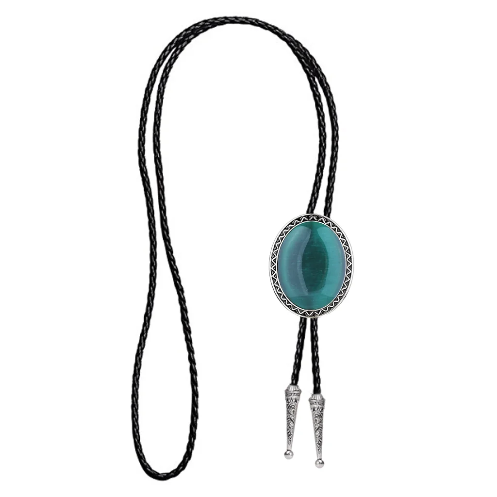 Natural Stone Scorpion Bolo Tie for Man Indian Cowboy Western Cowgirl Leather Rope Zinc Alloy Necktie