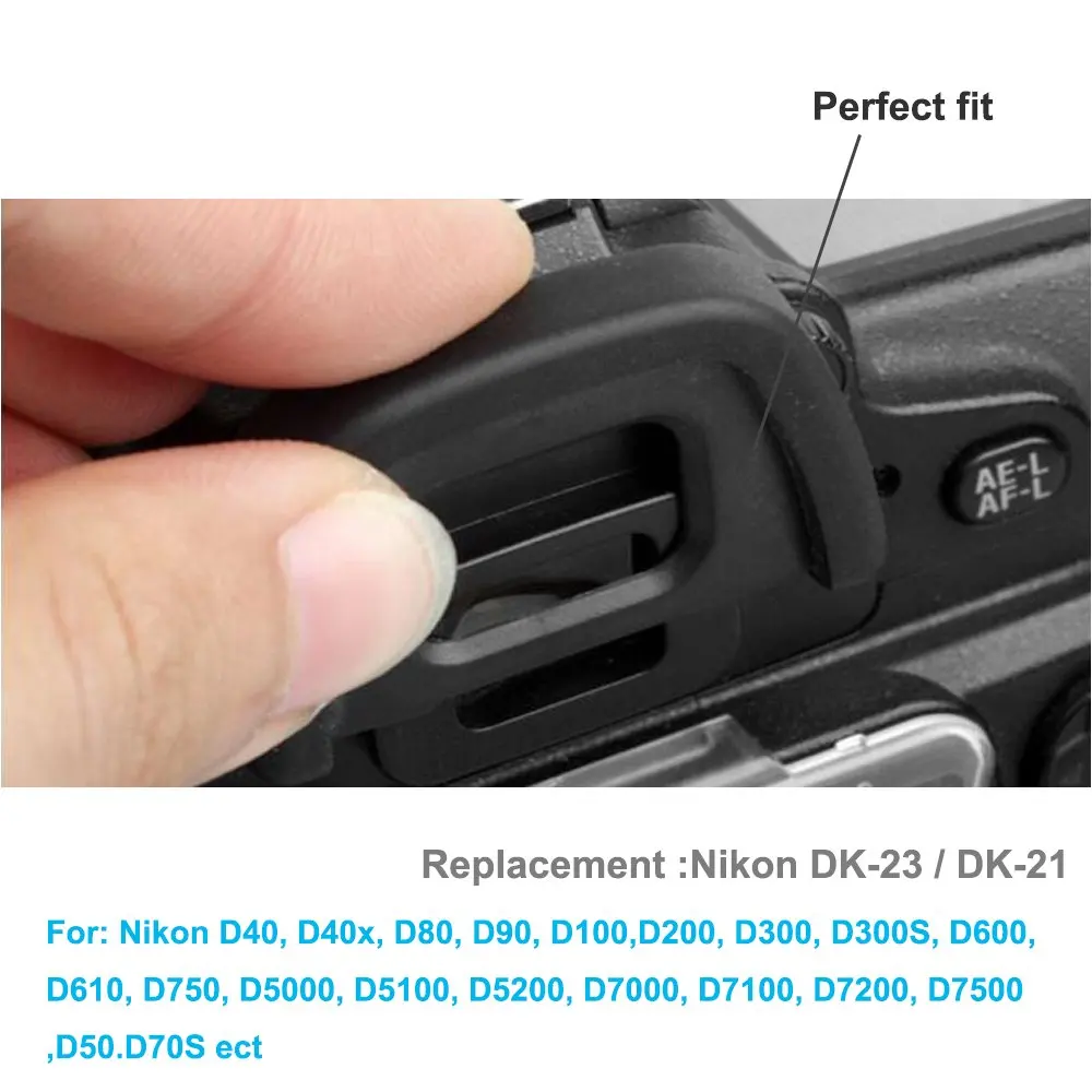 2pcs D90 D7000 Eyepiece Eyecup Viewfinder Eye Cup DK-21 Compatible for Nikon D750 D610 D600 D300 D200 D80 D70 D50 Camera