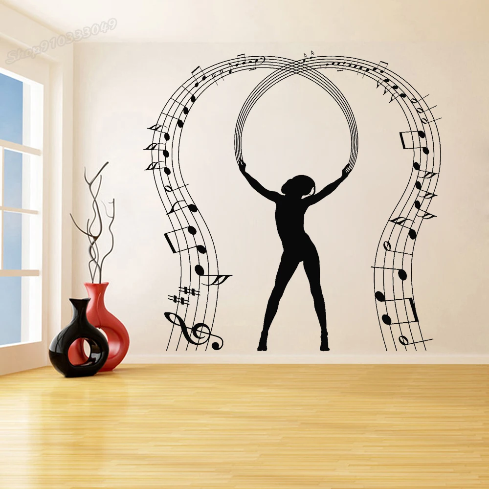 

Vinyl Wall Decal Music Lover Notes Dancing Musician Wall Stickers Music Wall Decor for Home Room Decoration Accessories B392