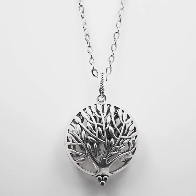 1pcs,70cm,Tree of Life Vintage Aromatherapy Perfume Essential Oil Diffuser Locket Necklace Pendant Dream Cather Viking Jewelry