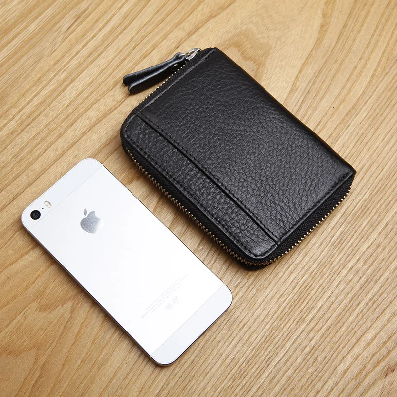 LANSPACE wallet card holder genuine leather credit card holder famous brand coin purses holders