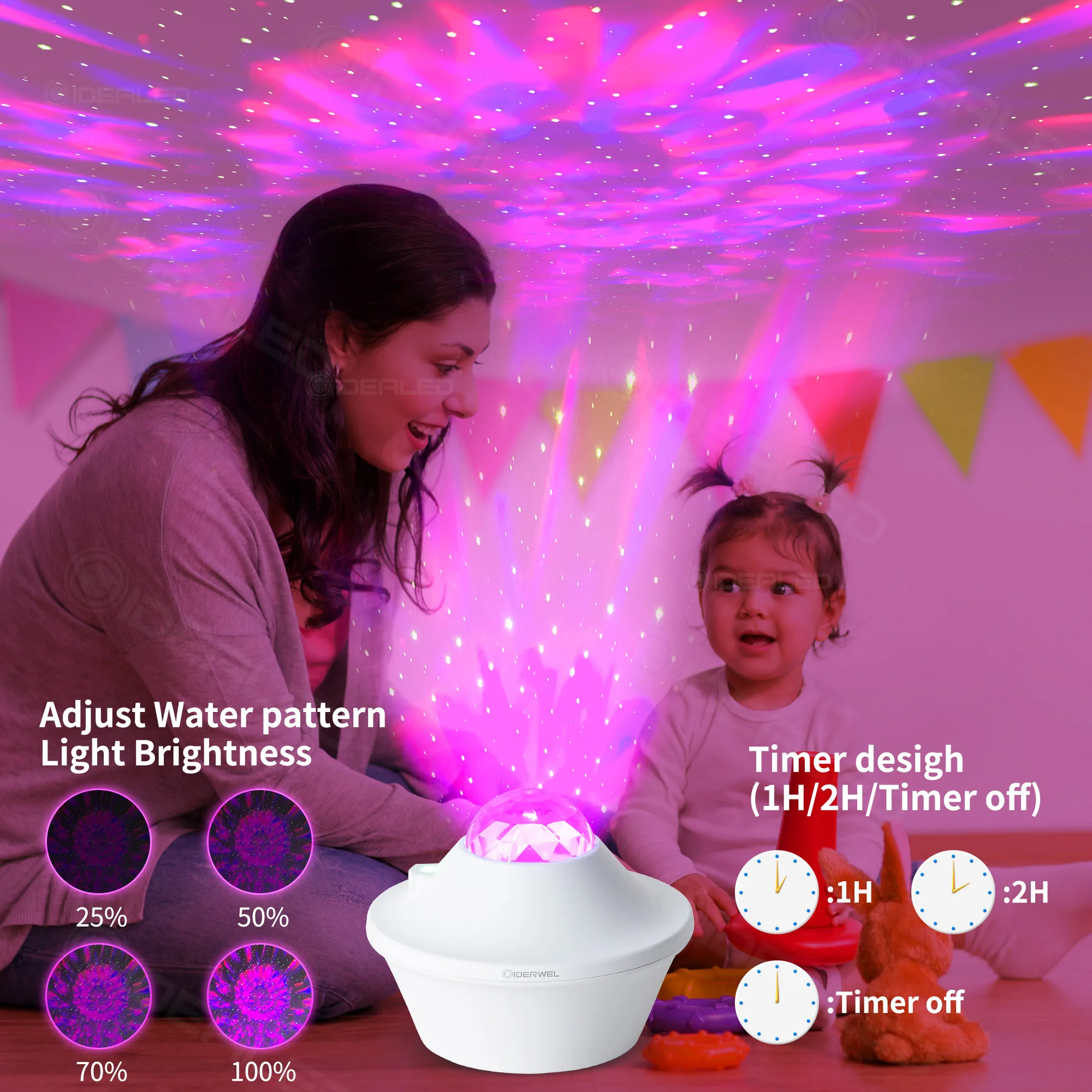 LED Star Projector Night Light Galaxy Starry Lamp USB Ocean Wave Projector Bluetooth Speaker Remote Control Music Star LED Lamp