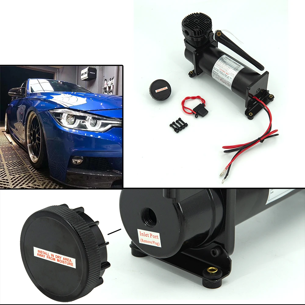 2pcs Universal DC 12V 480c MAXPOWER 200 PSI OUTLET 3/8 or 1/4  car  air suspension compressure/ Pump