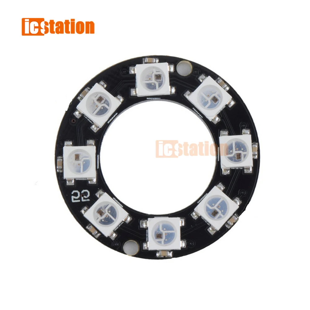 New Arrival WS2812 8-Bit 5050 RGB LED Lamp Panel Round Ring LED Driver Development Board