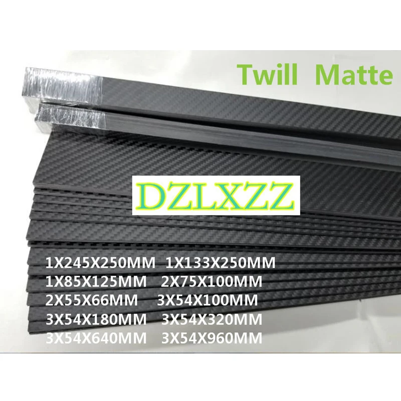 1pc Plain Matte 100% 3k Piastra In Fibra di Carbonio Pannello Lenzuola 1 millimetri 2 millimetri 3 millimetri di spessore Vari dimensioni Composito