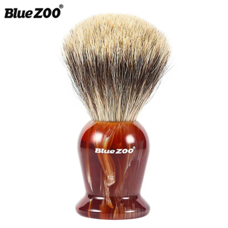 100% Pure Badger Hair Shaving Brush with Resin Handle Man Facial Care Tool Facial Hair Brush