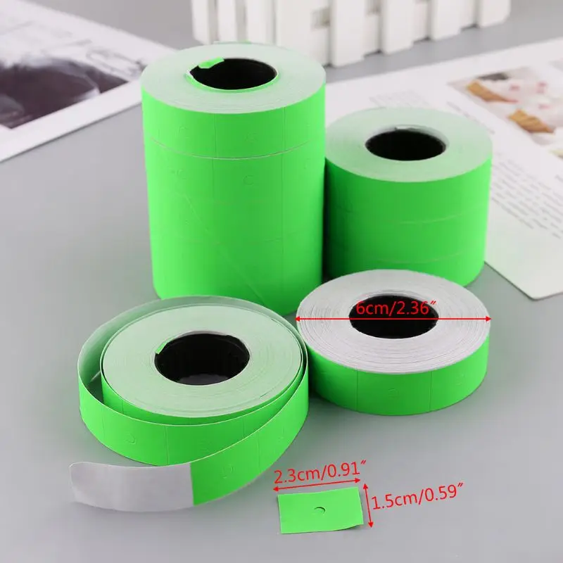 10 Rolls 5000 Pieces Double Row Colorful Price Label Paper Tag Mark Sticker For MX-6600 Labeller