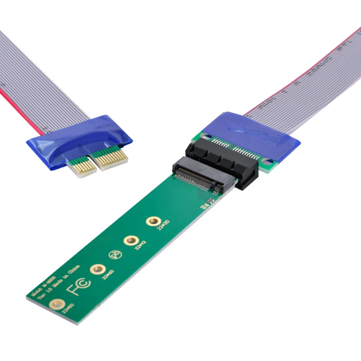 

ZIHAN M-key NVME AHCI SSD to PCI-E 3.0 1x x1 Vertical Adapter with Cable Male to Female Extension