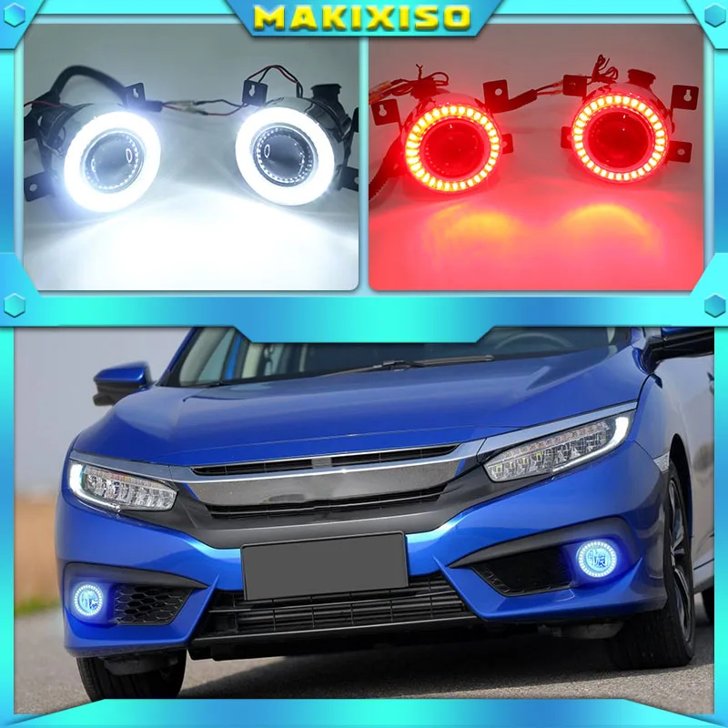 

1Set For Honda Civic 10th 2016-2020 LED DRL Daytime Running Light fog lamp rear bumper brake light tail light