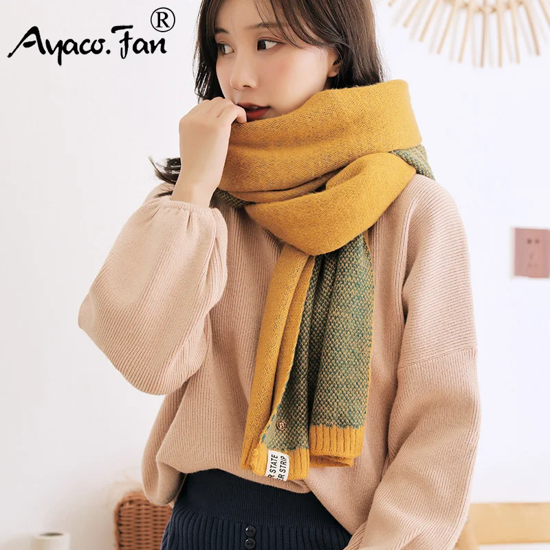 2019 Winter Scarf for Women New Knitted Cashmere Scarves Cute Little Pineapple Girls Autumn Female Shawl Wrap Warmer Lady Scarf