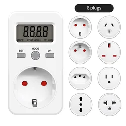 New KWE-PMB03 Power Wattmeter Plug Socket Digital Voltage Consumption Watt AC Electricity Analyzer Monitor Energy Meter