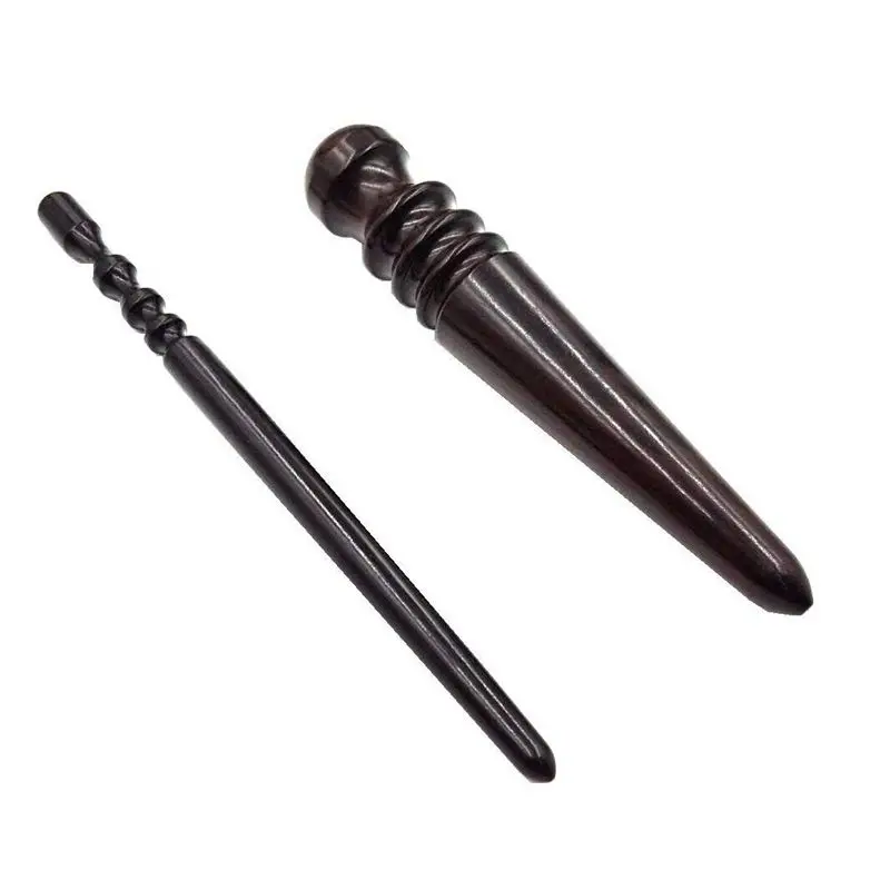 2 Pcs Leathercraft Slicker Round Burnisher , Ebony Wood Leather Burnisher Leather Slicker Tool, Leather polished rods Edge Slick