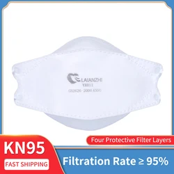 LAIANZHI KN95 Masks CE Mascarillas Fish Shape Breathable Ear Wear Respirator Anti-Dust Mouth Mask Protective White Masks