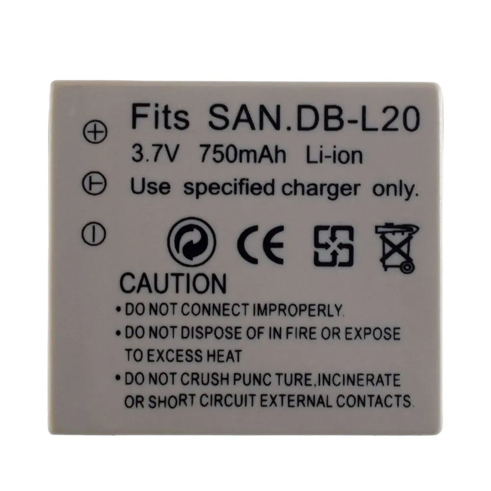 2 x New Battery for Sanyo DB-L20 DBL20 Xacti VPC-C4V VCP-CG9 VPC