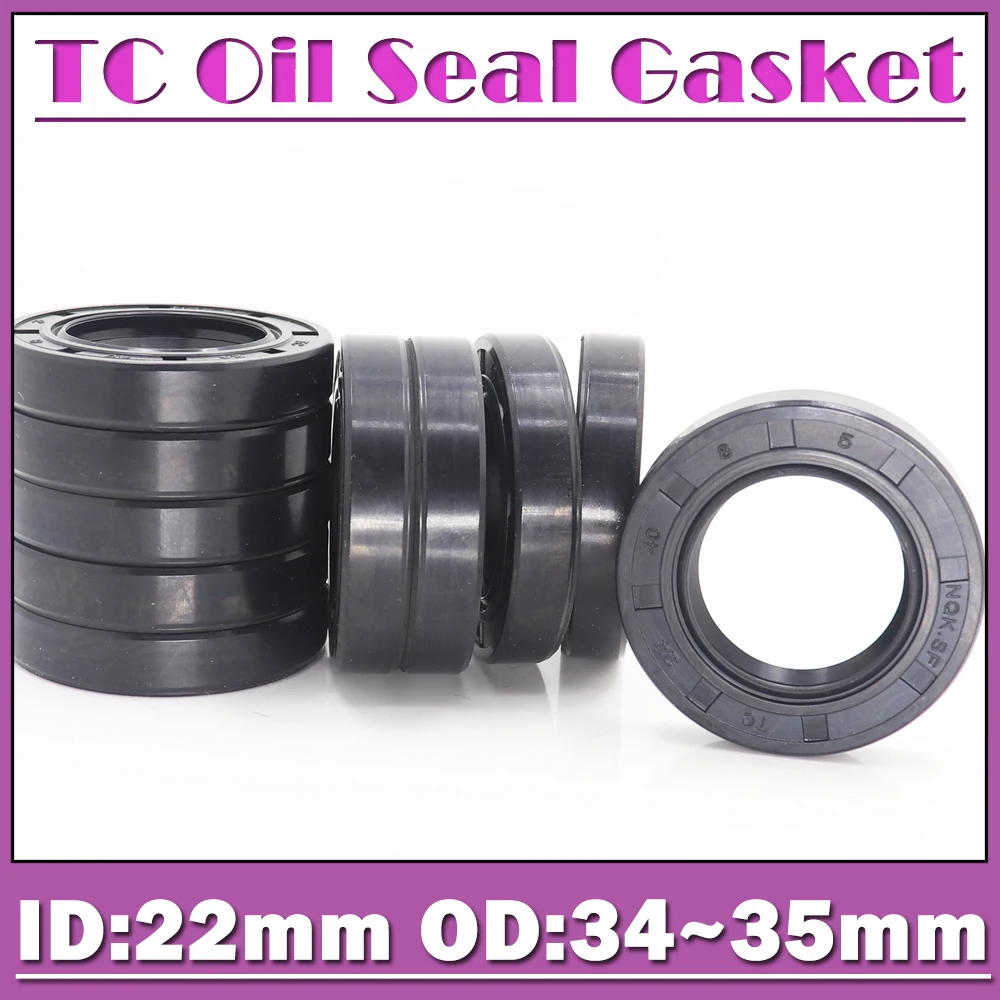 

Oil Seal Gasket TC 22*34*35*4*5*6*7*8*10 mm 10PCS Bearing Accessories NBR Nitrile Rubber Skeleton Oil Seals