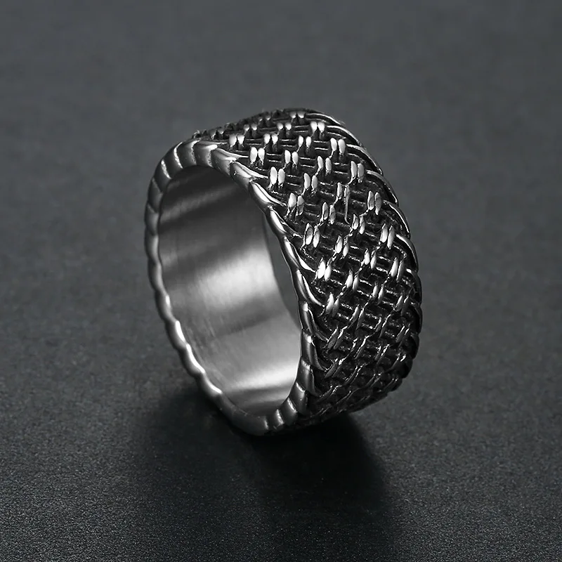 Megin D Classic Personality Simply Style Geometry Circle Stainless Steel Men's Rings for Father Lover Friend Fashion Gift