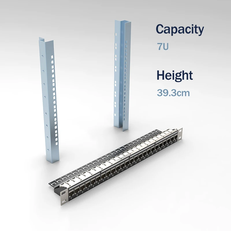 Linkwylan 1 Pair (2pcs) Of 7U Cabinet Mounting Frame / 7U Mounting Rail / 7U Wall Mounting Bracket Metal Frame