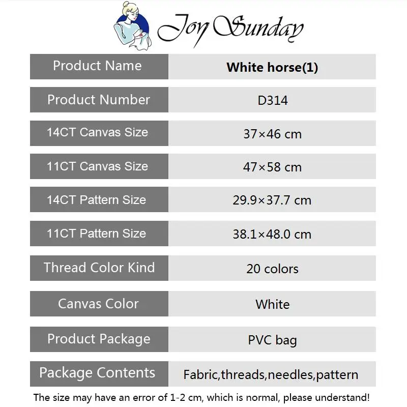 Joy sunday white horse Pattern DIY Handmade Needlework DMC 14ct 11ct Cross stitch kit and Precise Printed Embroidery Set