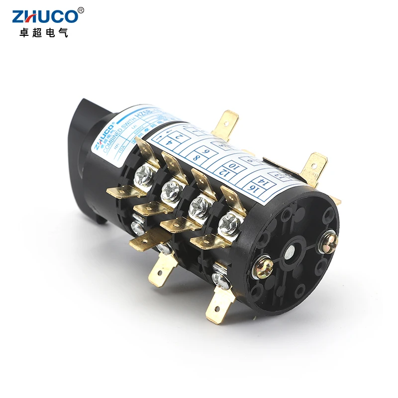 ZHUCO HZ5B-20/4.CCC 4.BBB 20A 660V 4 Phase Sliver Contact Rotary Cam Transfer Combination Switch For Electric Welding Machine