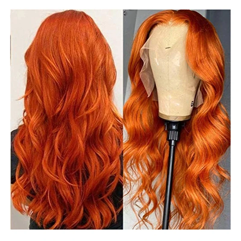 

Svipwig Synthetic Lace Front Wig Orange Long Natural Wavy Free Part Lace Wigs High Density Synthetic Hair Wig for Women Wigs