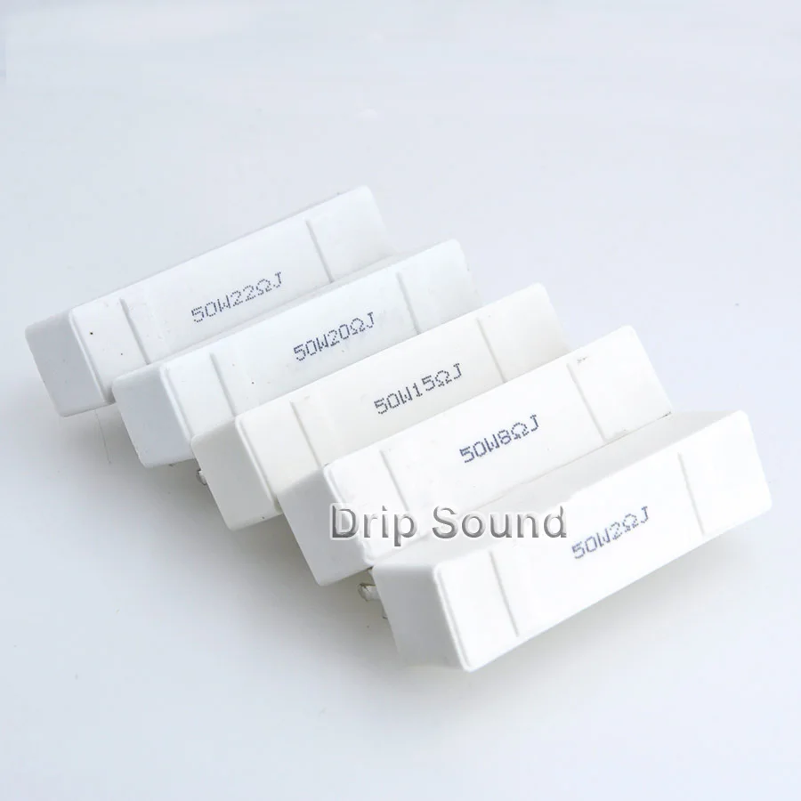 2pcs 2Ohm-22Ohm 50W Speaker Frequency Divider Audio Stereo Crossover Ceramic Resistance Cement Resistor