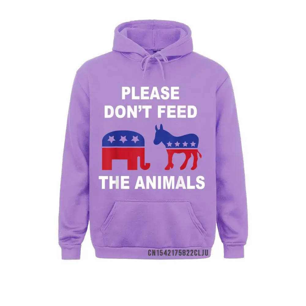 Don't Feed The Animals Funny Voting Elephant Donkey Warm Men Sweatshirts For Long Sleeve Hoodies Retro NEW YEAR DAY Hoods Unique