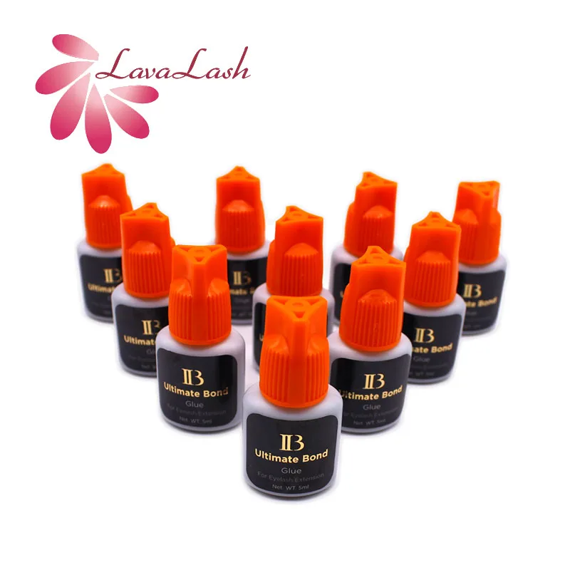 

10 bottles/lot I-Beauty IB Ultimate Bond Glue Individual Fast Drying Eyelash Extensions Orange Cap 5ml/bottle Beauty Shop Tools