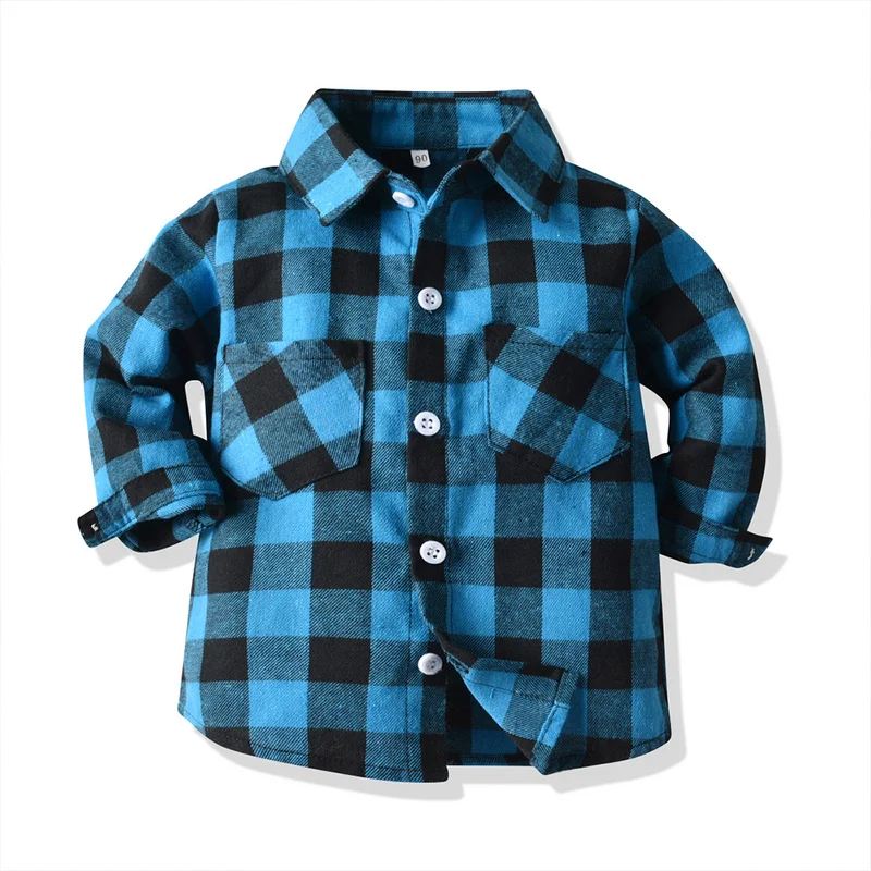 Tem doger baby boy girl shirt 2018 spring infant boys shirts toddler girls high quality plaid shirts newborn tops bebes blouse