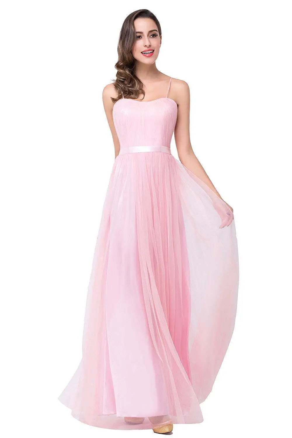 In Stock New Elegant Long Chiffon Evening Dresses Chiffon Formal Party Gown Cheap Dresses Robe De Soiree Longue