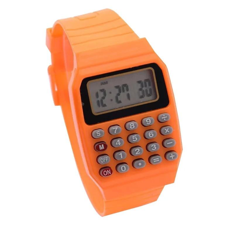 Fad Children Silicone Date Multi-Purpose Kids Electronic Calculator Wrist Watch