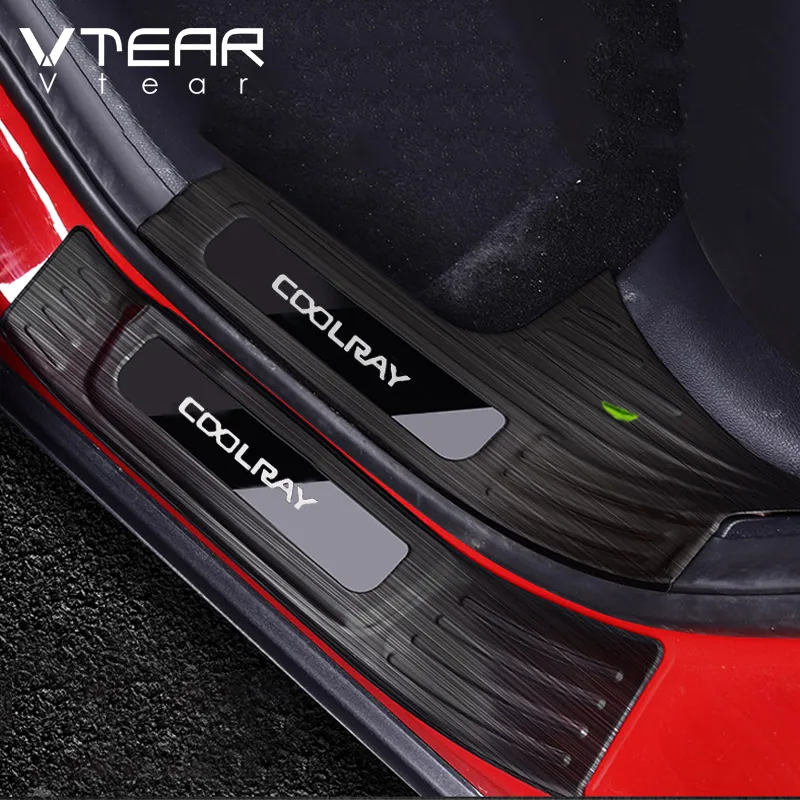 Vtear For Geely Coolray sx11 BelGee X50 door sill cover interior pedal exterior car-styling chrome trim accessories parts 2022