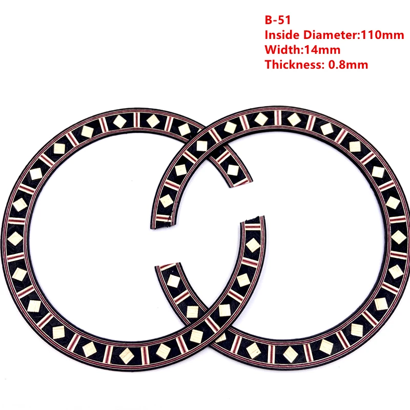 5pcs Classic Acoustic Guitar Rosette Wooden/shell Circle Sound Hole Rosette Inlay Decal Sticker，Acoustic Guitars Guitarra Parts