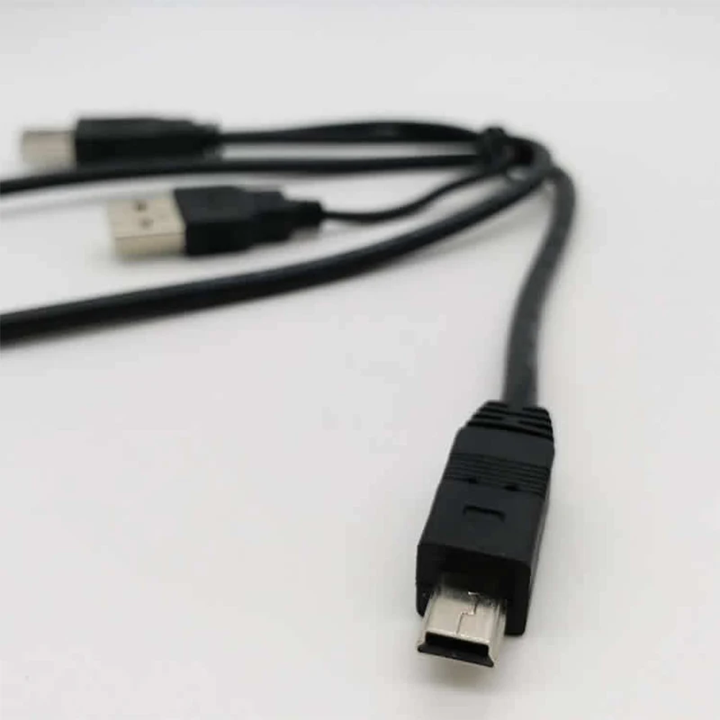 USB 2.0 HDD كابل يو إس بي إلى miniUSB USB إلى V3 لأجهزة القرص الصلب مزدوج USB إلى V3 كابل يو إس بي 2.0 إلى T شكل كابل أسود USB القرص الصلب