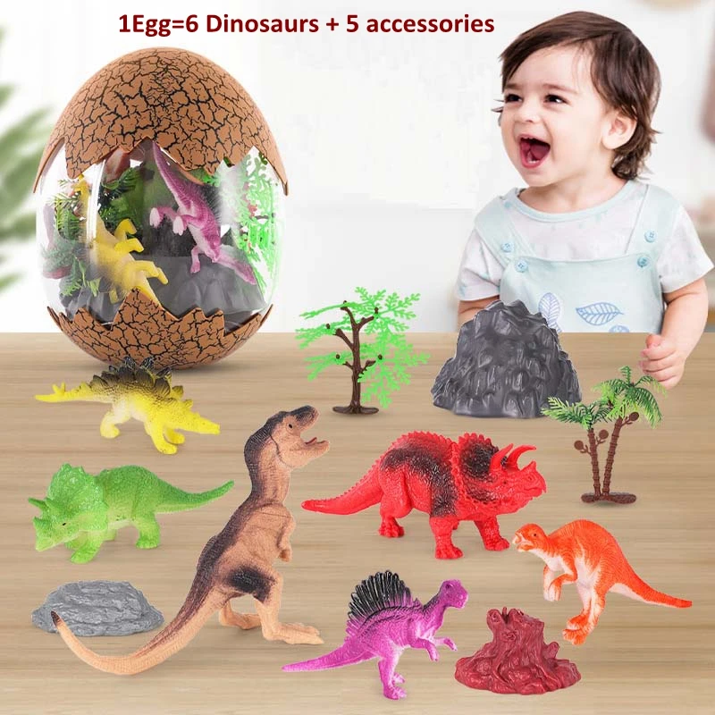 

Jurassic Dinosaur Egg Aimulation Animal Dinosaur Tyrannosaurus Model Toy Includes 6 Dinosaurs Egg Shape Storage Set